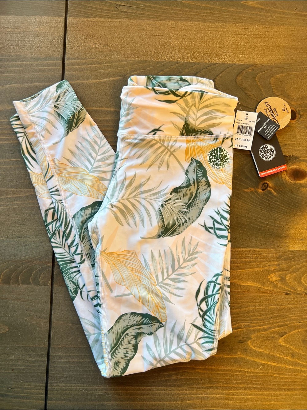 Rip Curl Women’s White Tropical Leggings with SPF 50+